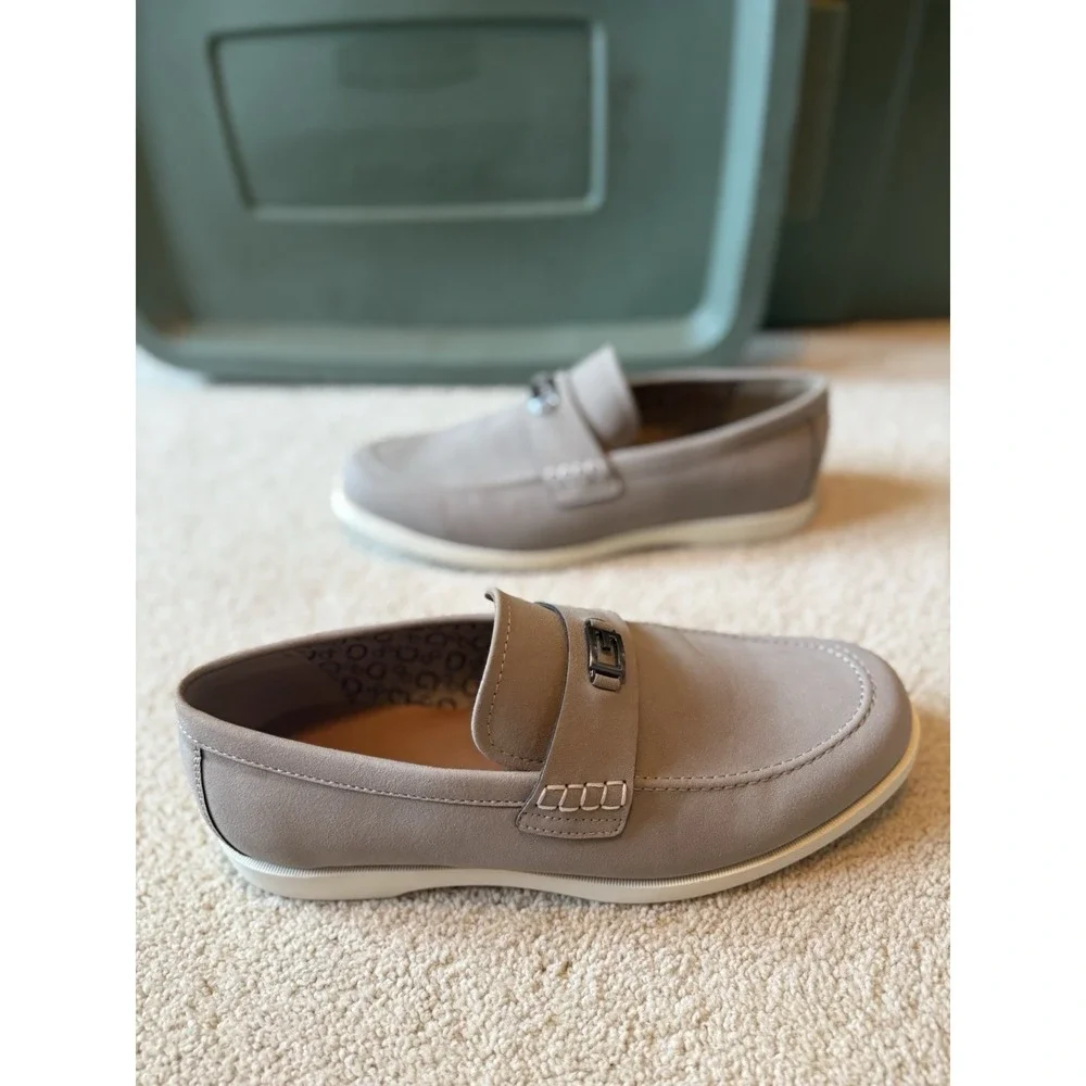 New Guess Tareco Slip On‎ Dressy Workwear Formal Loafers Grey Men's Size 11.5